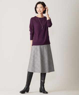 J.PRESS LADIES CLEAR LIGHT WOOL ボートネック ニット パープル系