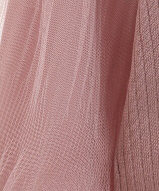 earth music&ecology マジョリカプリーツチュールニットプルオーバー Pink Beige