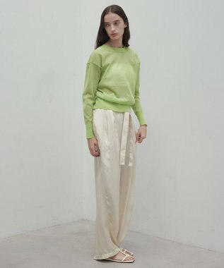 BEIGE， 【洗える・VERY 6月号掲載】PAWPAW / ウエストリボンタックワイドパンツ Meringue