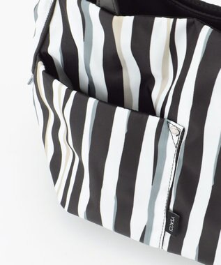 Y'SACCS 【ムック本掲載】ドローイングストライプ　ミニトートバッグ ブラック