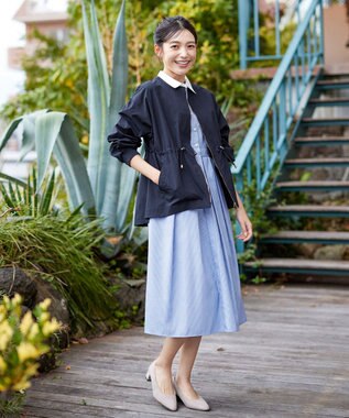 Tiaclasse 【新色追加・洗える】メモリーノーカラードロストブルゾン ネイビー