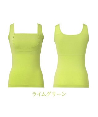BRADELIS New York 【BRADELIS NewYork peace】綿混楽々dailyブラキャミ25 ノンワイヤー 補正下着 カップ付き キャミソール ブラトップ ライムグリーン