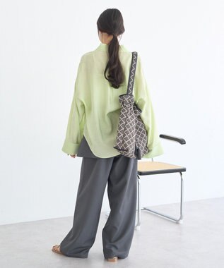 earth music&ecology Ｗポケットシャツ Light Green