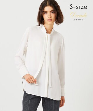 BEIGE， 【S-size】EVA / ボウタイロングスリーブ ブラウス White