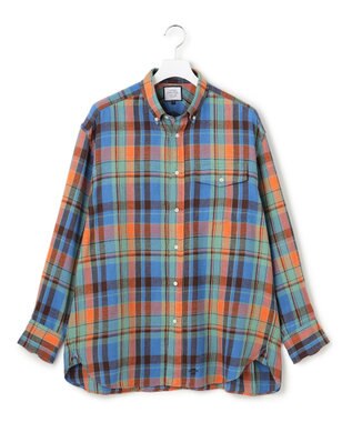 J.PRESS YORK STREET 【UNISEX】フランネルボタンダウン シャツ オレンジ系3