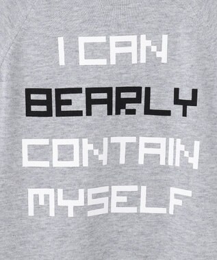 PW CIRCULUS 【MEN】【洗える】ベアスタンドモチーフ ラグランスリーブ クルーネック ニット ライトグレー系