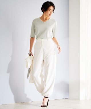 ICB 【WEB限定カラーあり・接触冷感・UVケア・洗える】 シンセティックハイゲージ 半袖ニット アイスグレー系