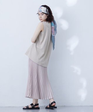 J.PRESS YORK STREET 【WOMEN】タックノースリーブ プルオーバー ライトグレー系