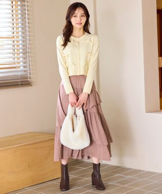 Feroux リボンディテール カーディガン アイボリー系