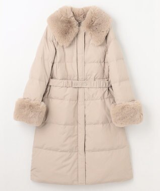 GRACE CONTINENTAL ファーパーツ付ロングダウン ベージュ