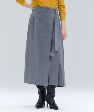 【セットアップ対応・洗える・BAILA 11月号掲載】ZEPHYR / ウールライクアシンメトリープリーツスカート
