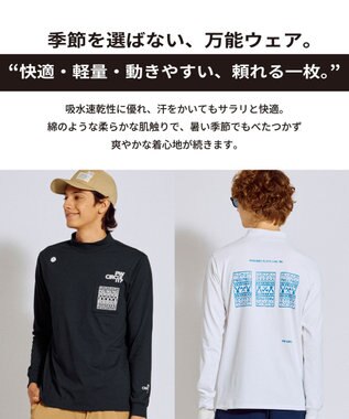 PW CIRCULUS 【吸水速乾 / UV遮蔽率99.5% UVカット / ストレッチ】【MEN】DELFT ロングスリーブモックT ゴルフ ホワイト系