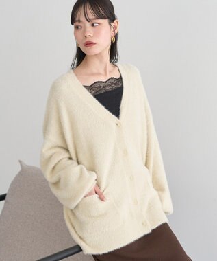 earth music&ecology ラメミニシャギーＶネックカーディガン