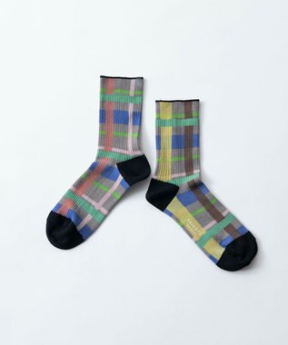 TRICOTE CHECK LINK SOCKS／チェックリンクソックス 95GRAY