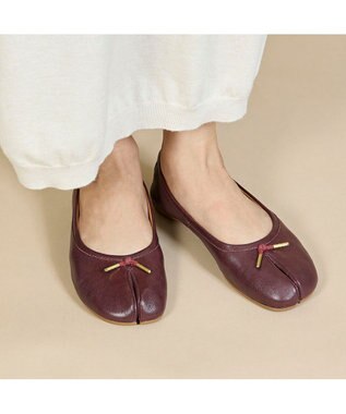 ing <ing>足袋デザインバレエシューズ ワイン