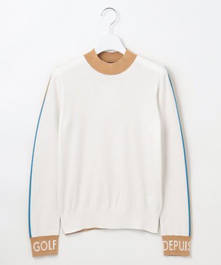 23区GOLF 【WOMEN】レーヨンストレッチカラーブロックニット ホワイト系