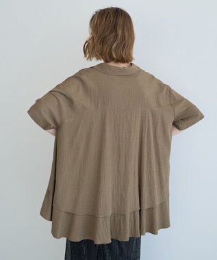 YECCA VECCA 【接触冷感】裾バルーン切替デザインヘムシャツ Khaki