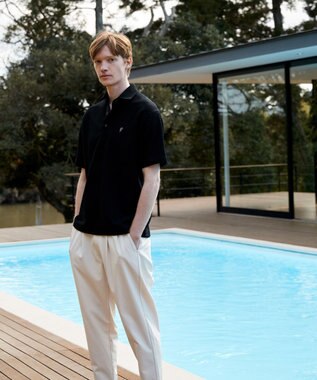 23区GOLF 【23Fondation/MEN】ワッフルポロシャツ ブラック系