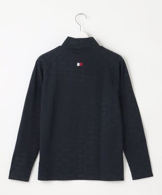 23区GOLF 【WOMEN】クラブジャガード柄 モックネックシャツ ネイビー系