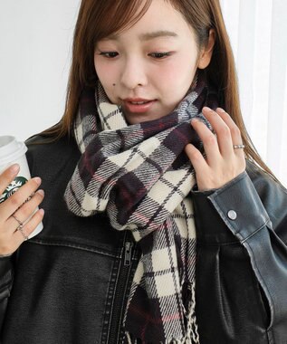 WEGO 【マフラー】大判ストール ネイビー