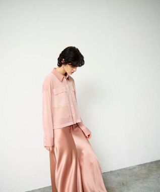 GRACE CONTINENTAL ニットシアーシャツ ピンク