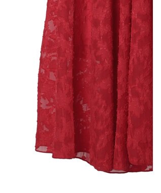 Green Parks シアージャガード花柄ボリュームスカート Red