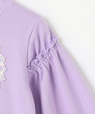 ANY KIDS ネコシルエット裏毛トレーナー ラベンダー