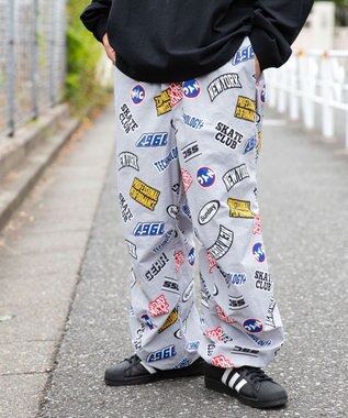 WEGO 【ウエストゴム/手洗い可】ナイロン　トラックパンツ 柄1
