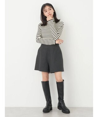 earth music&ecology やわらかタッチリブタートルネックプルオーバー Border