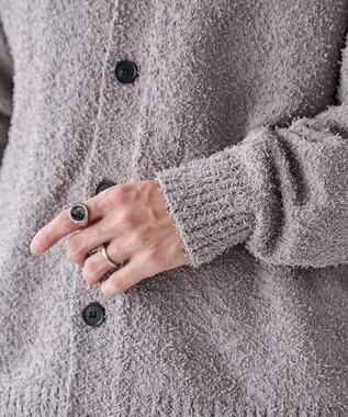WEGO ツイストブークレカーディガン グレー