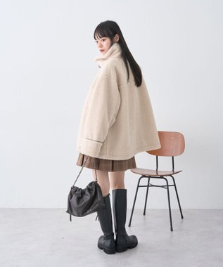 earth music&ecology ボアZIPブルゾン Ivory