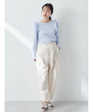 earth music&ecology シャーリングカットプルオーバー Blue