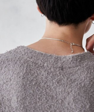 WEGO ツイストブークレカーディガン グレー