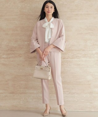 組曲 L 【KUMIKYOKU NAVY / 前後着用可】ヘアリーシフォン ブラウス アイボリー系