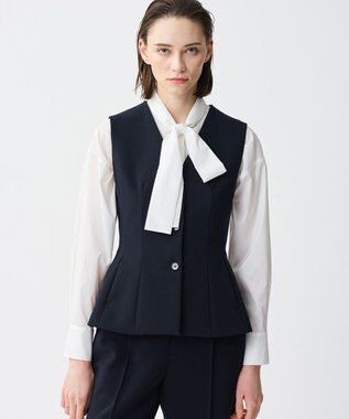 uncrave シルクライクタフタ ボウタイブラウス オフ