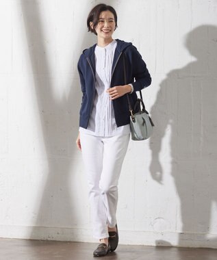 J.PRESS LADIES URAKE フーディー ジップアップ パーカー ネイビー系