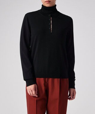 Paul Smith ドレープウール ストライプ ヘンリーネック ニット