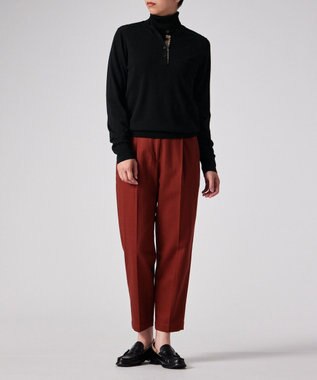 Paul Smith ドレープウール ストライプ ヘンリーネック ニット ブラック