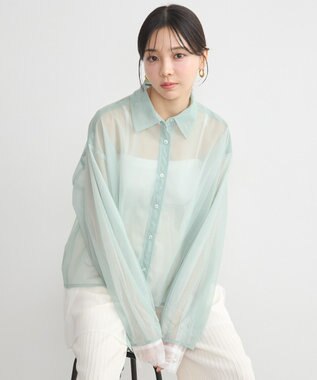 earth music&ecology チュールレイヤードシャツ