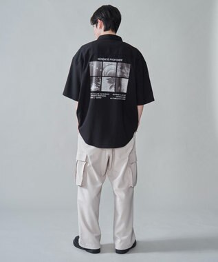 WEGO アムンゼンフォトプリントBIGシャツ（SS） ブラック