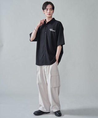 WEGO アムンゼンフォトプリントBIGシャツ（SS） ブラック