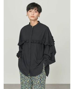 AMERICAN HOLIC フリルバンドカラーシャツ Black
