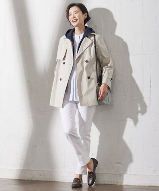 J.PRESS LADIES URAKE フーディー ジップアップ パーカー ネイビー系