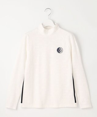 23区GOLF 【WOMEN】クラブジャガード柄 モックネックシャツ ホワイト系