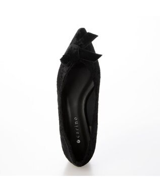 MODE ET JACOMO <carino>ベルベットリボンパンプス ブラック