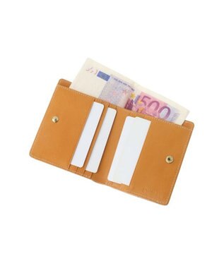 genten クオイオ  二つ折り財布 ヌメベージュ