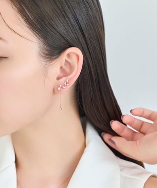 Phoebe 〈シリーズ累計販売10000点突破！〉2wayフラワリービジューピアス&イヤリング　ローズゴールド ローズゴールド