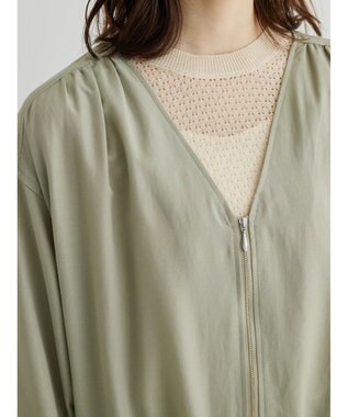 Green Parks イージーケアＶネックブルゾン Olive