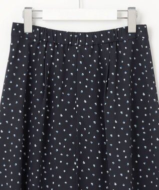 J.PRESS LADIES S 【洗える】ドット フラワープリント スカート ネイビー系5