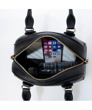 UNBILLION カシュカシュ cachechche / シボフェイクレザー2wayボストンバッグ ブラック